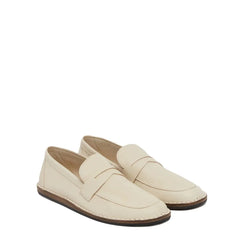 The Row White Calfskin Slip-On Loafers - EU35/US5