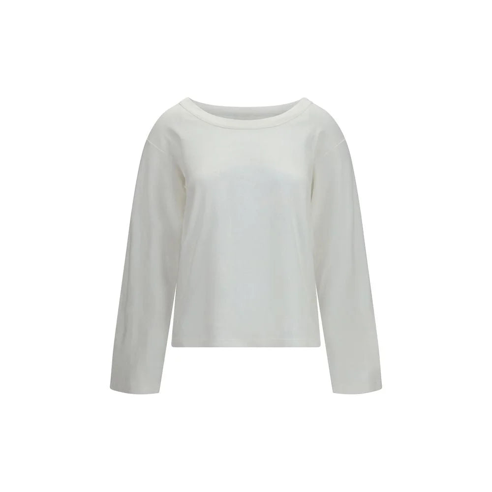 The Row White Cotton Long Sleeve T-Shirt - XS