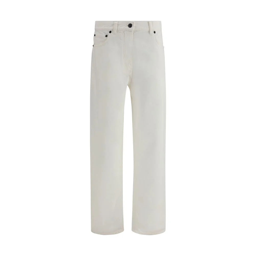 The Row White Cotton Straight-Leg Jeans - W25