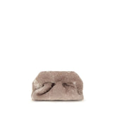 THEMOIRè Beige Faux Fur Clutch Bag