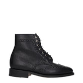 Thom Browne Black Leather Ankle Boots - EU37/US7