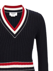 Thom Browne Blue Cotton Cardigan