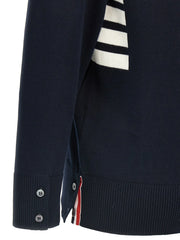Thom Browne Blue Cotton Cardigan - 4