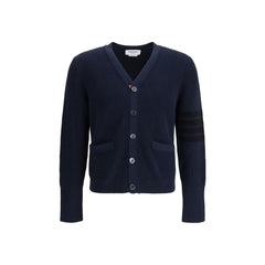 Thom Browne Blue Cotton Cardigan