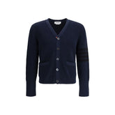 Thom Browne Blue Cotton Cardigan