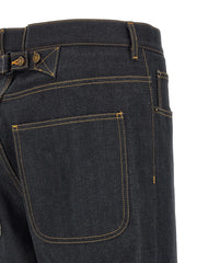Thom Browne Blue Cotton High-Waisted Jean