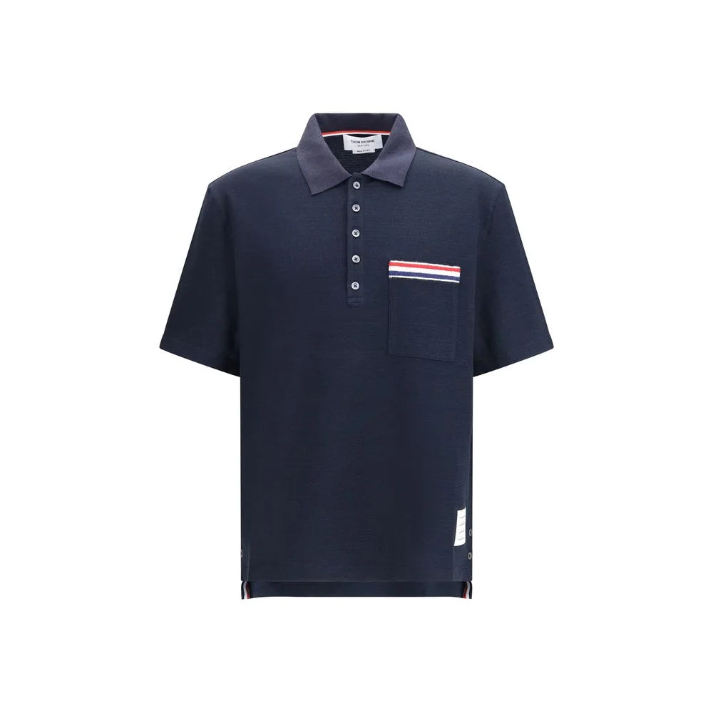 Polo z niebieskiej bawełny Thom Browne - 1