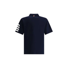 Thom Browne Blue Cotton Polo Shirt