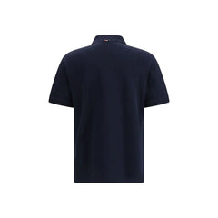 Thom Browne Blue Cotton Polo Shirt