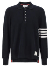 Thom Browne Blue Cotton Polo Shirt