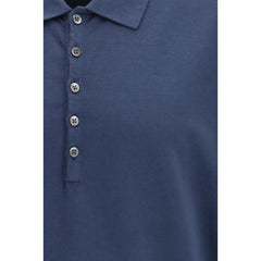Thom Browne Blue Cotton Polo Shirt