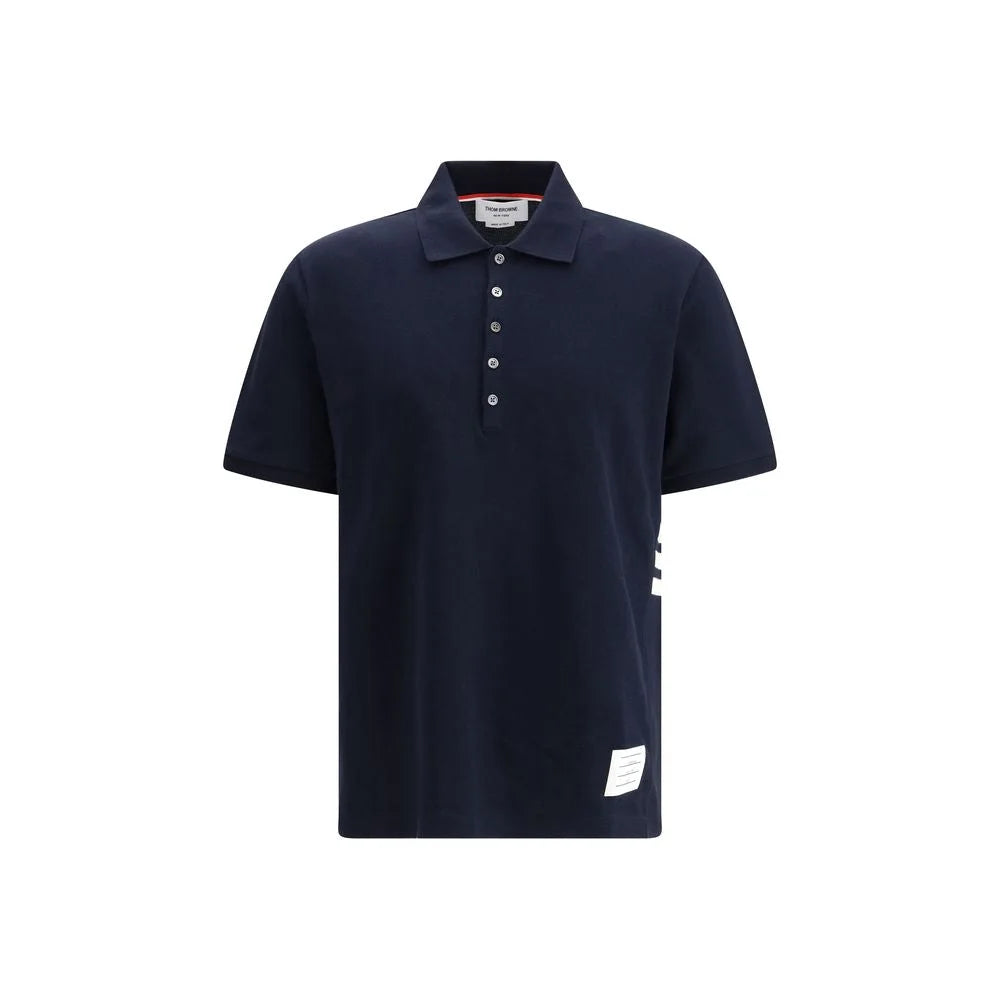 Thom Browne Blue Cotton Polo Shirt