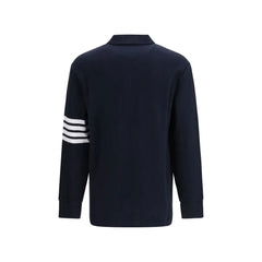Thom Browne Blue Cotton Polo Shirt