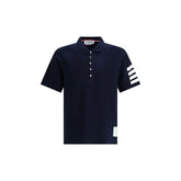 Thom Browne Blue Cotton Polo Shirt