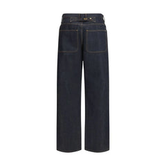 Thom Browne Blue Cotton Relaxed Fit Jeans