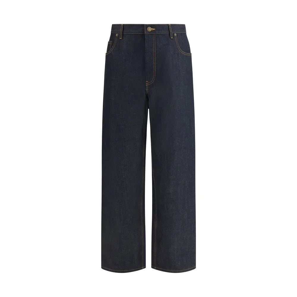 Thom Browne Blue Cotton Relaxed Fit Jeans