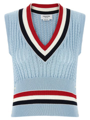 Thom Browne Blue Cotton Sleeveless Jacket