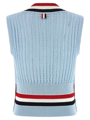 Thom Browne Blue Cotton Sleeveless Jacket