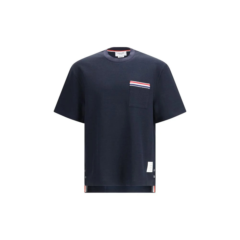 Thom Browne Blue Cotton T-Shirt - T-Shirts