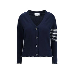Thom Browne Blue Fleece Wool Cardigan - Cardigans