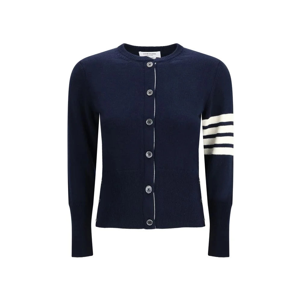 Thom Browne Blue Fleece Wool Cardigan - IT38 | S