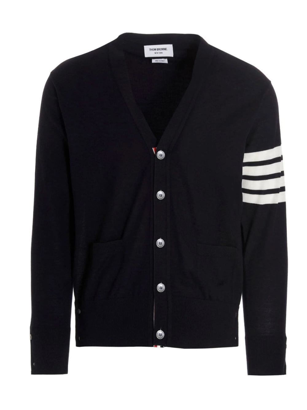 Thom Browne Blue Merino Wool Cardigan - 4