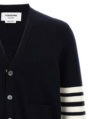 Thom Browne Blue Virgin Wool Cardigan - 3