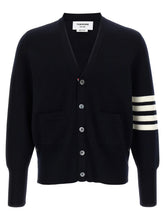 Thom Browne Blue Virgin Wool Cardigan - 3