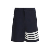 Thom Browne Blue Viscose Bermuda Shorts - 1