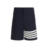 Thom Browne Blue Viscose Bermuda Shorts - Bermudas