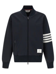 Thom Browne Blue Viscose Bomber - 4