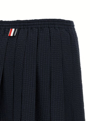 Thom Browne Blue Wool Long Skirt
