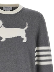 Thom Browne Szary Sweter Cardigan Z Bawełny - 3