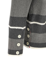 Šedý kardigan z bavlny Thom Browne