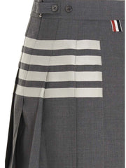 Thom Browne Gray Wool Long Skirt - IT38