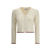 Thom Browne Ladder Full Needle Rib Stitch V Neck Car - Cardigans