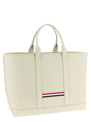 Thom Browne White Calfskin Tote Bag