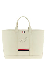 Thom Browne White Calfskin Tote Bag