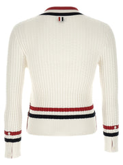 Thom Browne White Cotton Cardigan - 3
