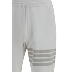 Thom Browne White Cotton Joggers (Workout Pants)