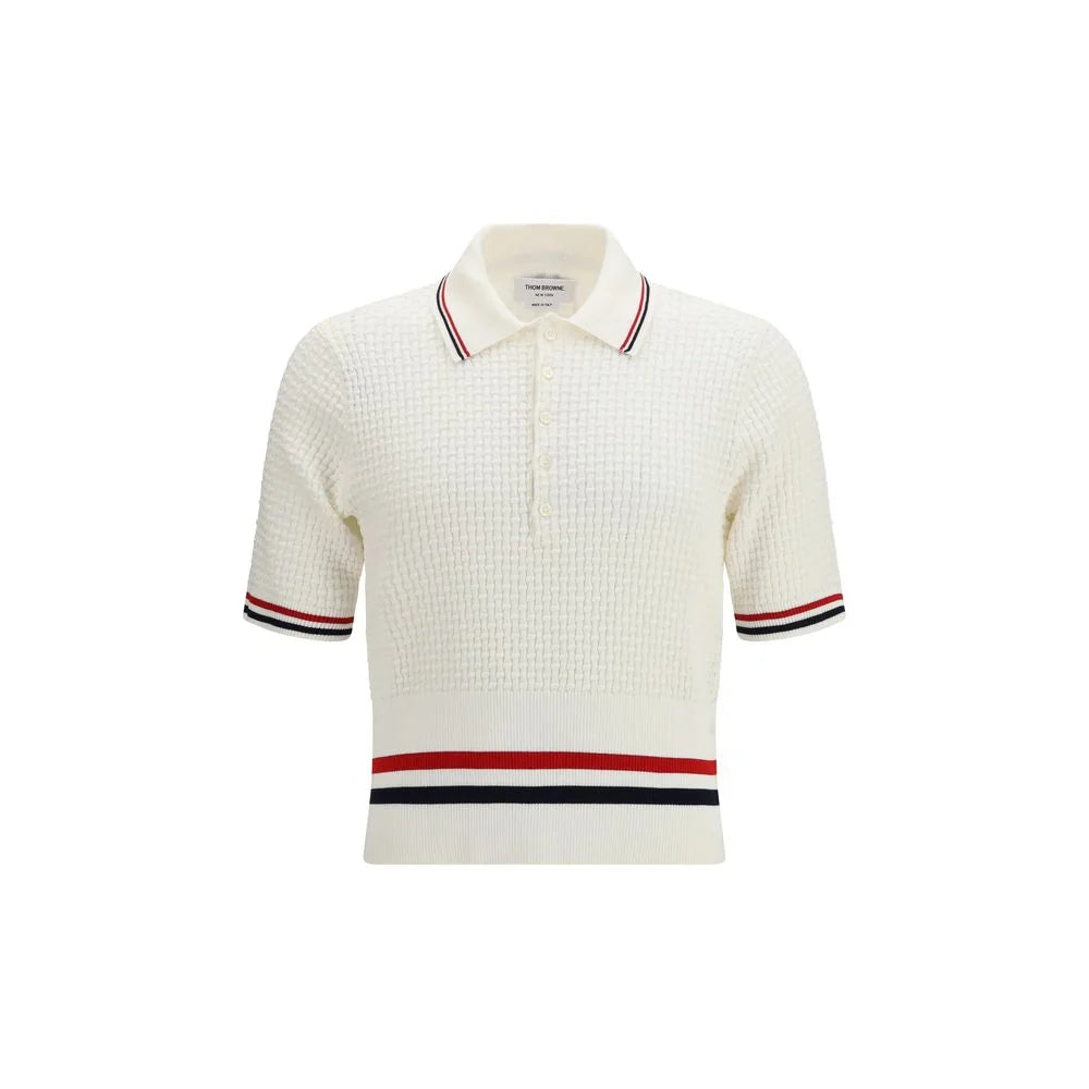 Thom Browne White Cotton Polo Shirt - 2