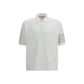 Thom Browne White Cotton Polo Shirt