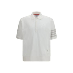 Thom Browne White Cotton Polo Shirt