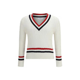 Thom Browne White Cotton Sweater - Sweaters
