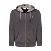 Timberland Black Cotton Men Sweater with Hood and Zip