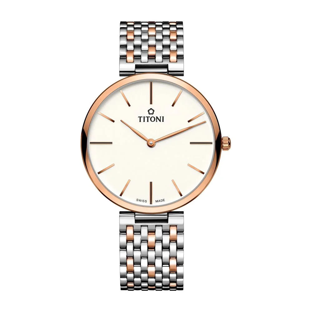 TITONI Gray Stainless Steel Dress Watch