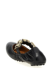 Tod’s Black Lamb Leather Ballet Flats