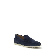 Tod’s Blue Calf Leather Bos Taurus Slip-On Loafers