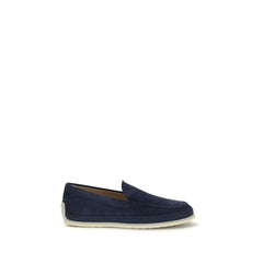Tod’s Blue Calf Leather Bos Taurus Slip-On Loafers