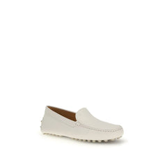 Tod’s Cream Calf Leather Bos Taurus Slip-On Loafers